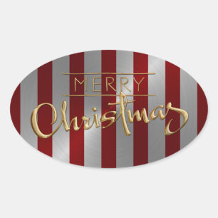 Adesivo Oval Feliz Natal Red Strike Sticker Emboscada