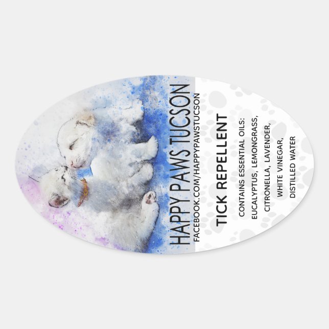 Adesivo Oval Feliz Oval de Patas (Frente)