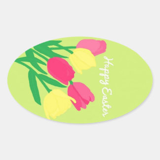 Adesivo Oval Felz pascoa Stickers by KellyMDesign