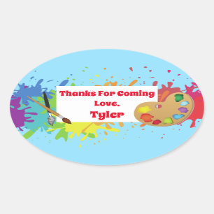 Adesivo Oval Festa Artista Obrigado Sticker