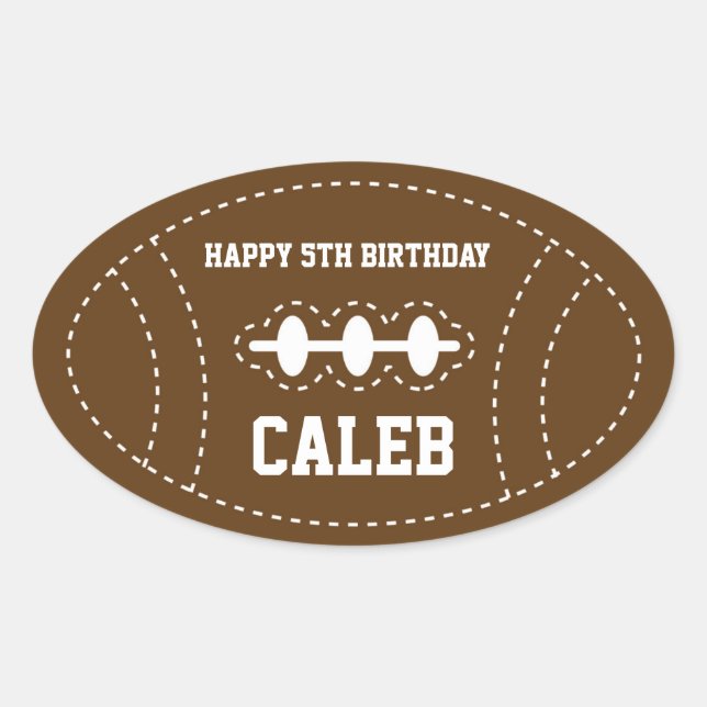 Adesivo Oval Festa de aniversário de Chá de fraldas de futebol  (Frente)