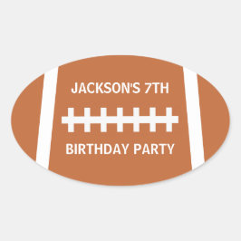 Adesivo Oval Festa de aniversário de Esportes Personalizados da