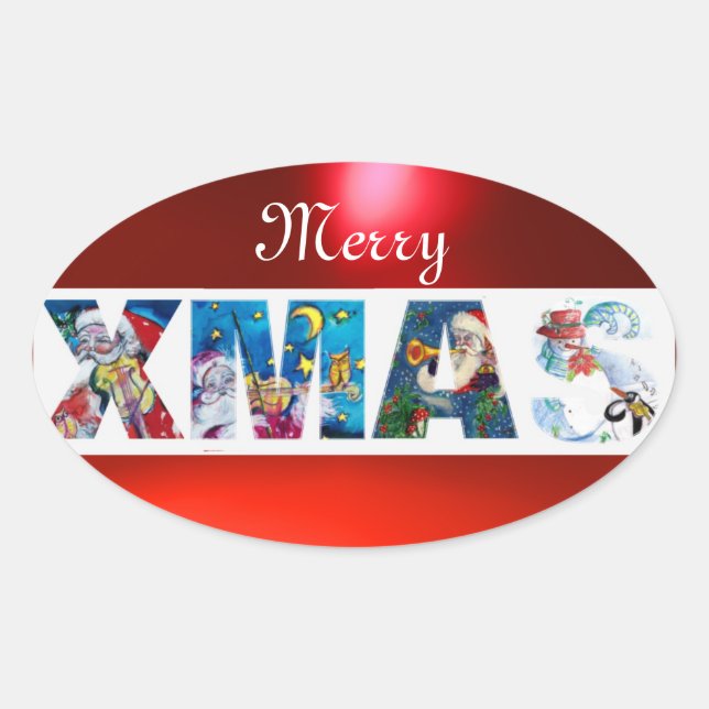 ADESIVO OVAL FESTA XMAS DE PAPAIS NOEIS MUSICAIS / SERENADE DO  (Frente)