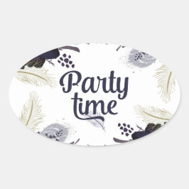 Adesivo Oval Figurinos de Halloween e Cocktails Mascarada Bash