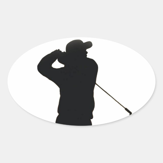 Adesivo Oval Fique calmo e jogue golfe (Frente)