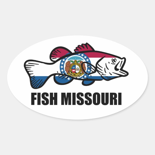Adesivo Oval Fish Missouri (Frente)