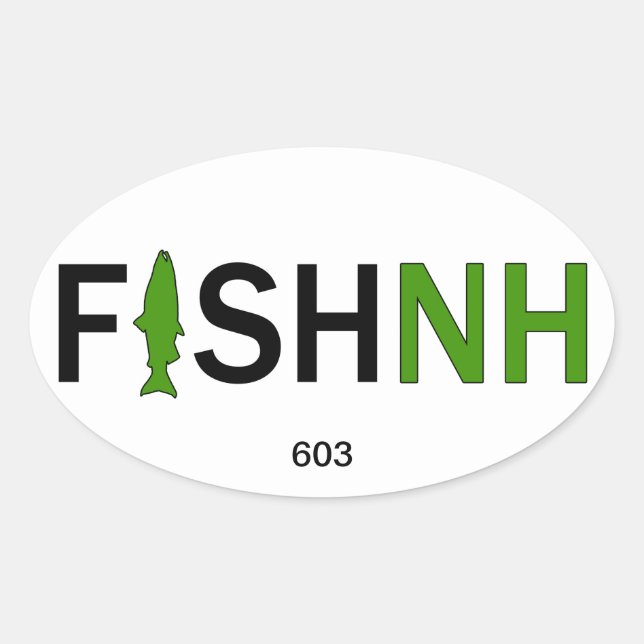 Adesivo Oval FISHNH New Hampshire Fisheries Sticker - 603 (Frente)