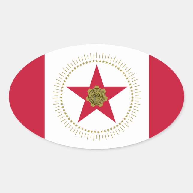 Adesivo Oval Flag of Birmingham, Alabama Oval Sticker (Frente)