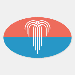 Adesivo Oval Flag of Kansas City (2023), Missouri