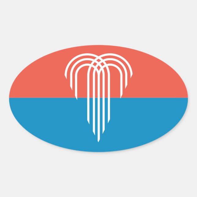 Adesivo Oval Flag of Kansas City (2023), Missouri (Frente)