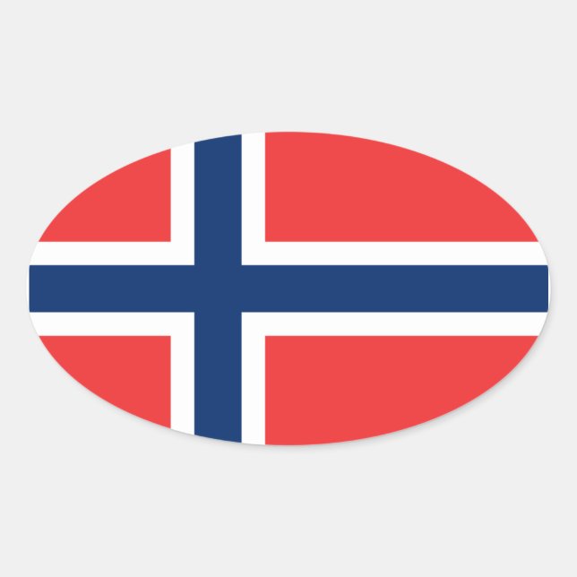 Adesivo Oval Flag of Norway Sticker (Oval) (Frente)