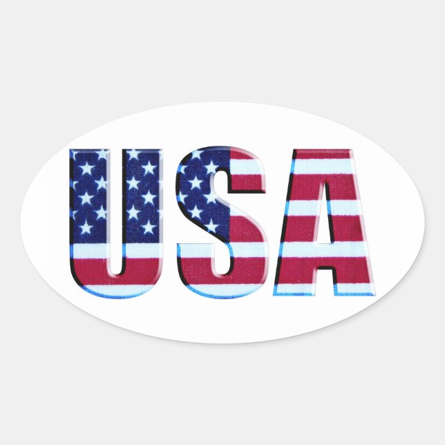 Adesivo Oval Flag USA Letters (Frente)