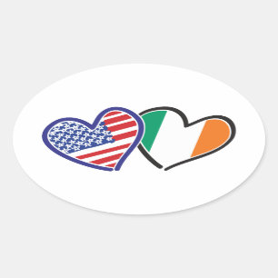 Adesivo Oval Flags Heart