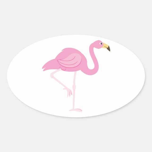 Adesivo Oval Flamingo (Frente)