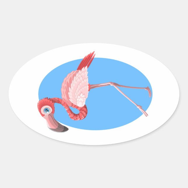 Adesivo Oval Flamingo Clip Art (Frente)