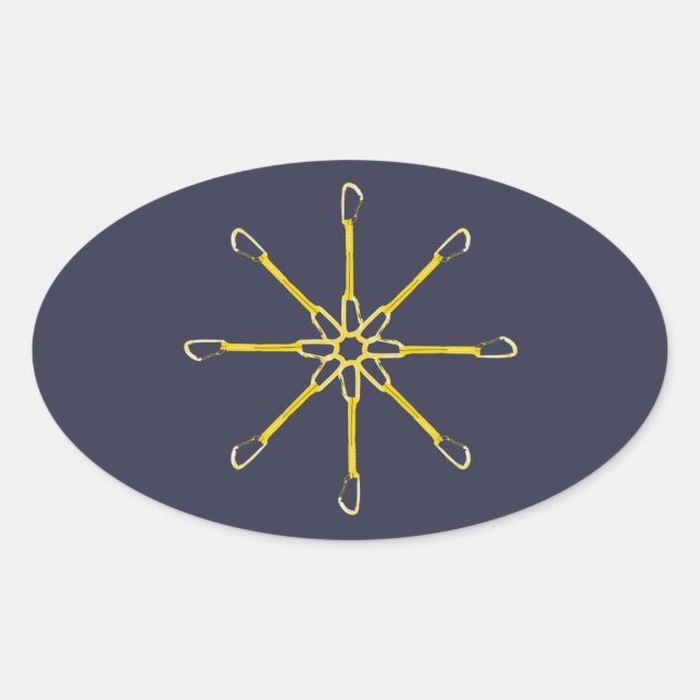 Adesivo Oval Flor de Desenho Rápido (Frente)