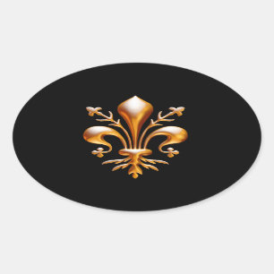 Adesivo Oval Flor de lis (de Lys)