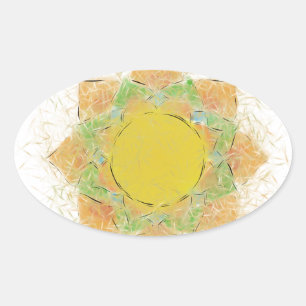 Adesivo Oval Flor de lótus etéreo