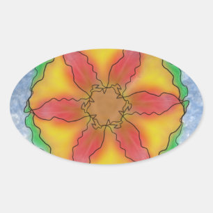 Adesivo Oval Flor Ímpar