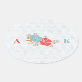 Adesivo Oval "Floral Elegance" Collection