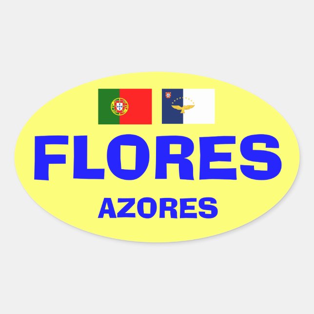Adesivo Oval Flores Açores Sticker (Frente)