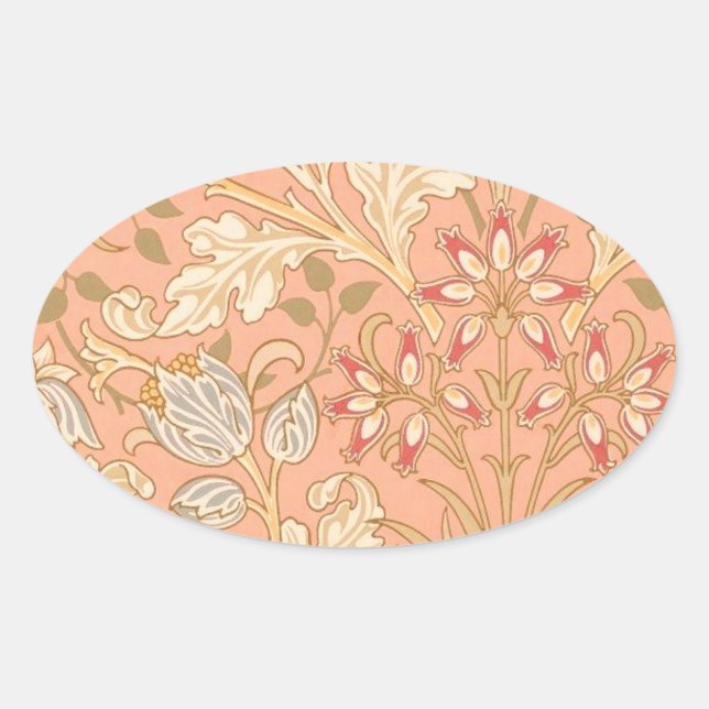Adesivo Oval Flores Rosa Pastel (Frente)