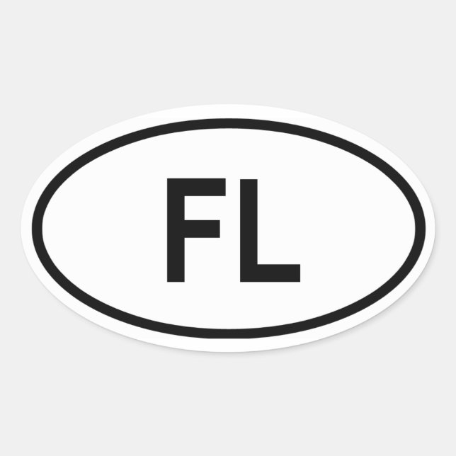 Adesivo Oval Florida "FL" (Frente)