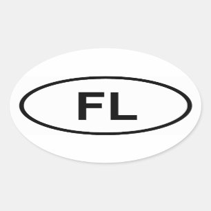 Adesivo Oval Florida "FL "