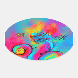 ADESIVO OVAL FLUXAS QUÍMICAS, MONOGRAMA OVÁLIDA A BORDO DOURADA