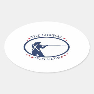 Adesivo Oval Folha de autocolante do Clube Liberal Gun