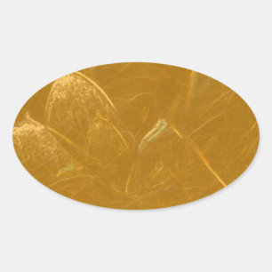 Adesivo Oval Folha dourada de Lotus - impressão de Imbossed