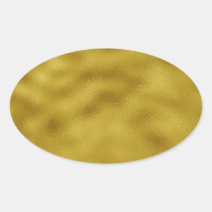 Adesivo Oval Folha Dourado do falso