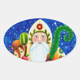 ADESIVO OVAL FOLKART BALTIMORE QUILADO PAI NATAL PRIMITIVO