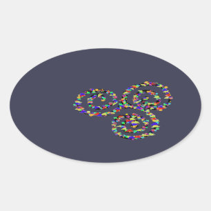 Adesivo Oval Força Celta do Triskelion