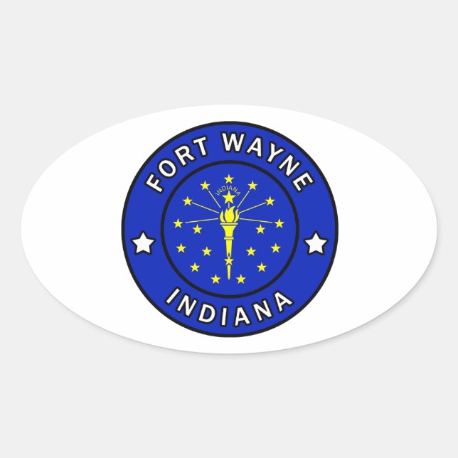 Adesivo Oval Fort Wayne Indiana (Frente)