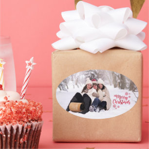 Adesivo Oval Foto Primeiro Natal