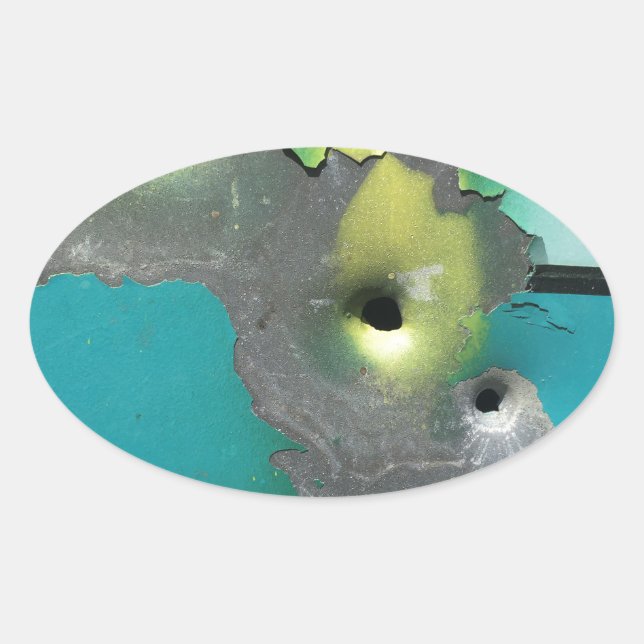 Adesivo Oval Fotos de Armas (Frente)