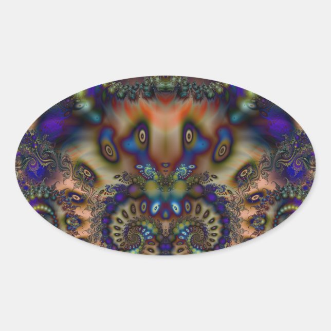 Adesivo Oval Fractal 361 (Frente)