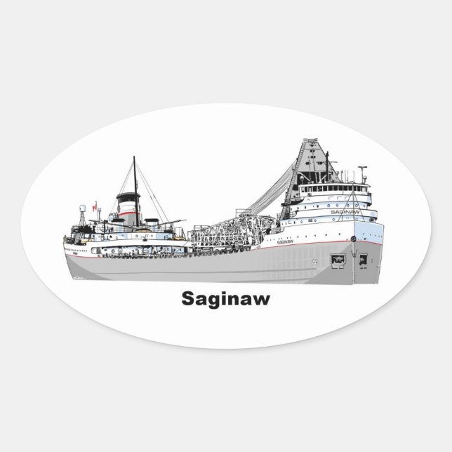 Adesivo Oval Freighter Saginaw (Frente)
