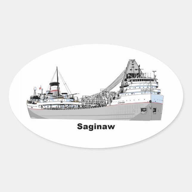 Adesivo Oval Freighter Saginaw (Frente)