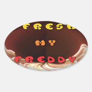 Adesivo Oval Fresco meu Freddy Art Impressão