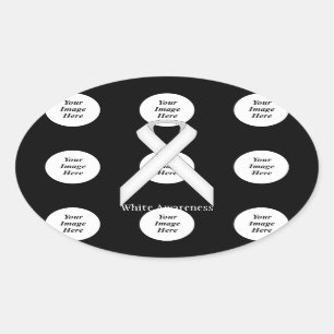 Adesivo Oval Friso Branco Padrão de Kenneth Yoncich