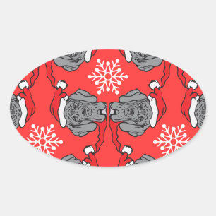 Adesivo Oval Fröhliche Weihnachten!