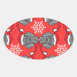 Adesivo Oval Fröhliche Weihnachten!