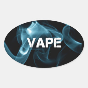Adesivo Oval Fumo Vape de turquesa sobre