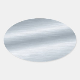 Adesivo Oval Fundo de aparência prateada escovada