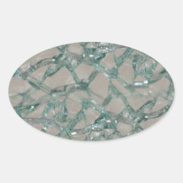 Adesivo Oval Fundo de vidro estilhaçado (Faux)