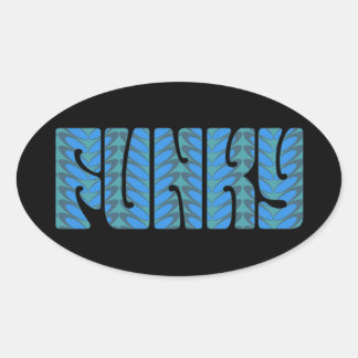 Adesivo Oval Funky (em azul)