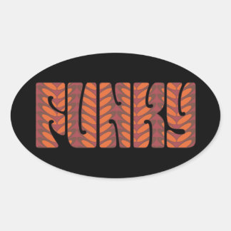 Adesivo Oval Funky (em vermelho)