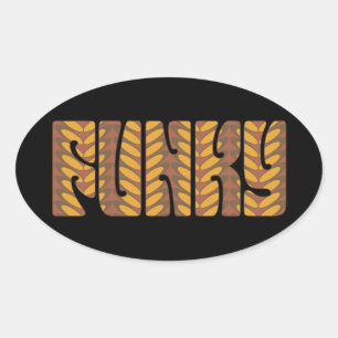 Adesivo Oval Funky (no marrom)